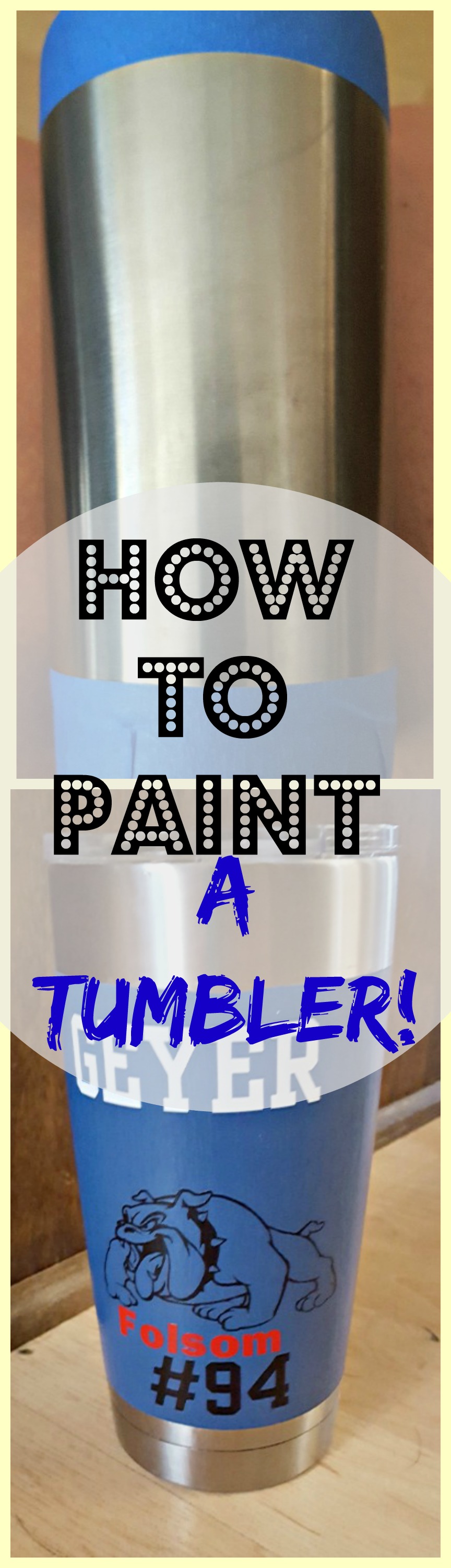 applying paint to stainless steel mug