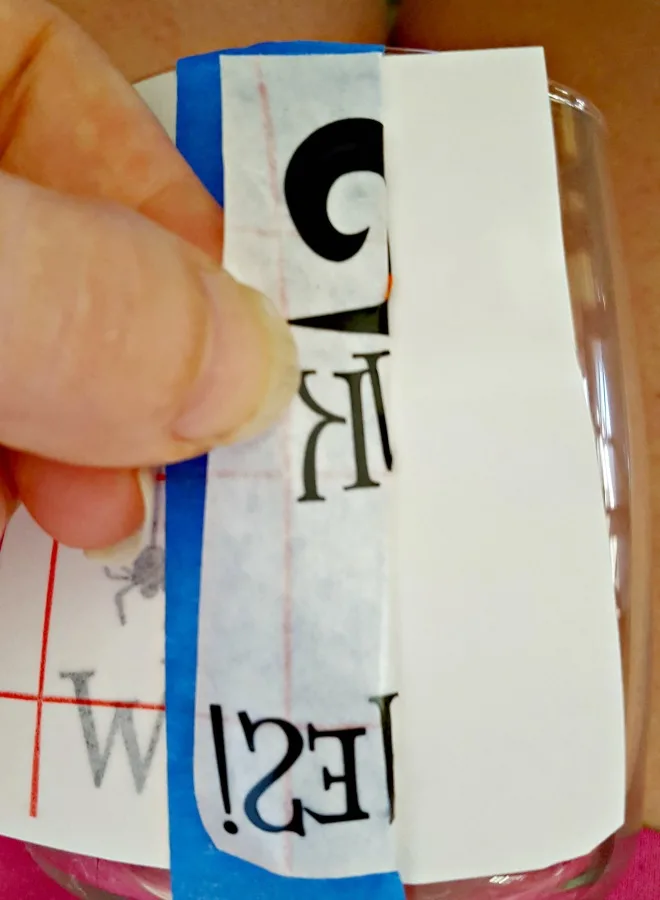 applying vinyl to glass with transfer tape