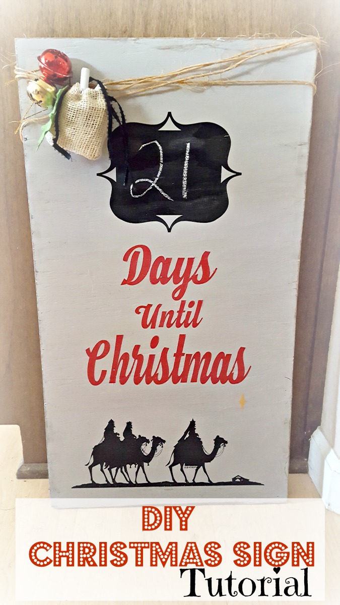 diy christmas countdown chalkboard wood sign tutorial