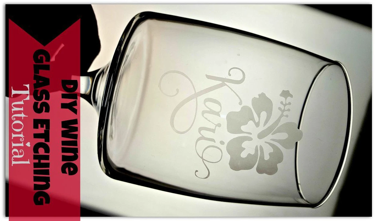 diy etched wine glass tutorial