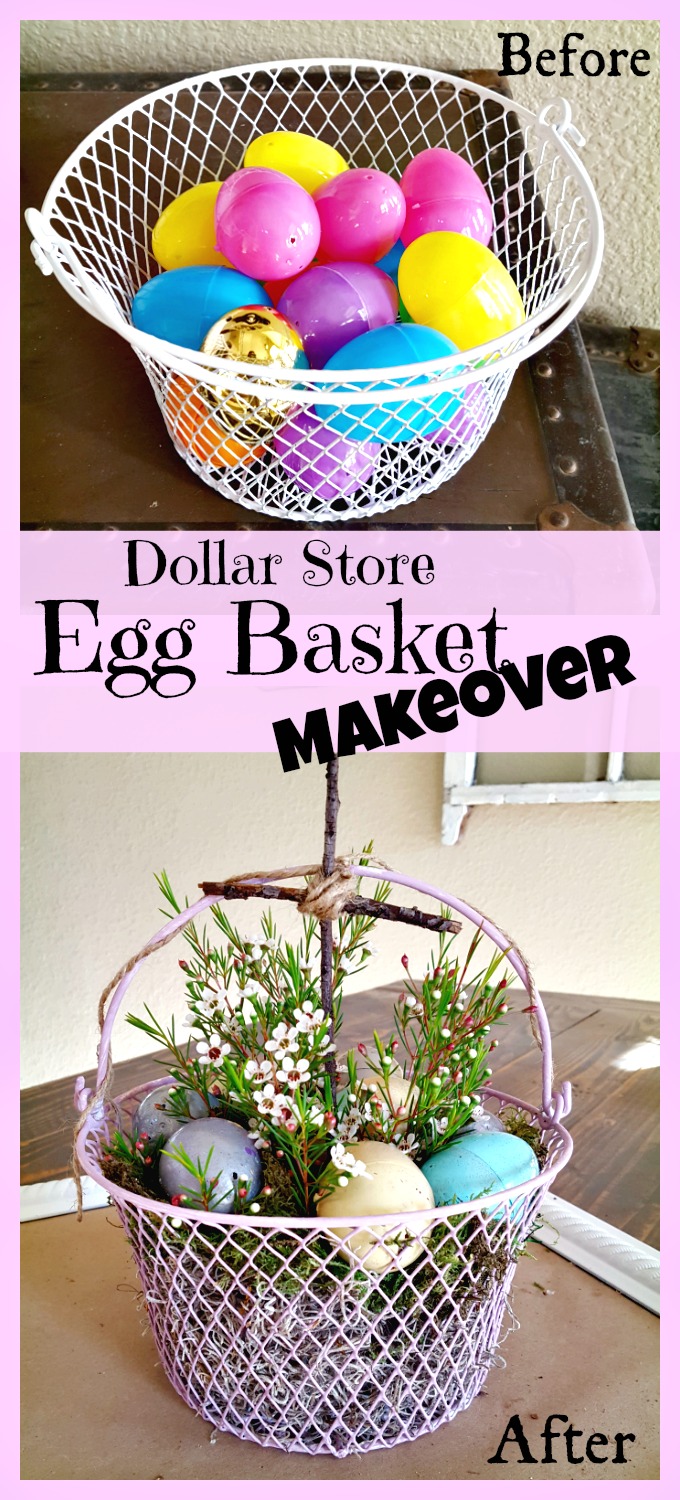 Easter basket ideas - makeover dollar store items to create beautiful DIY Easter decor.  #Easter #dollartree #easterbasket