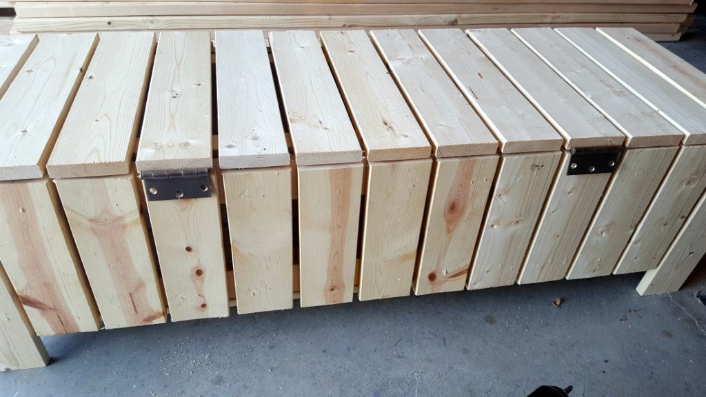 DIY coffee table storage bench tutorial