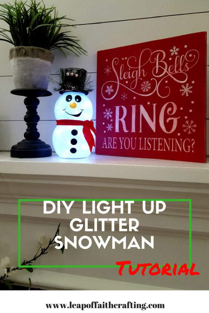 Diy Snowman With Glitter And Lights Easy Fishbowl Leap Of Faith Crafting - Diy Ring Light From Dollar Tree