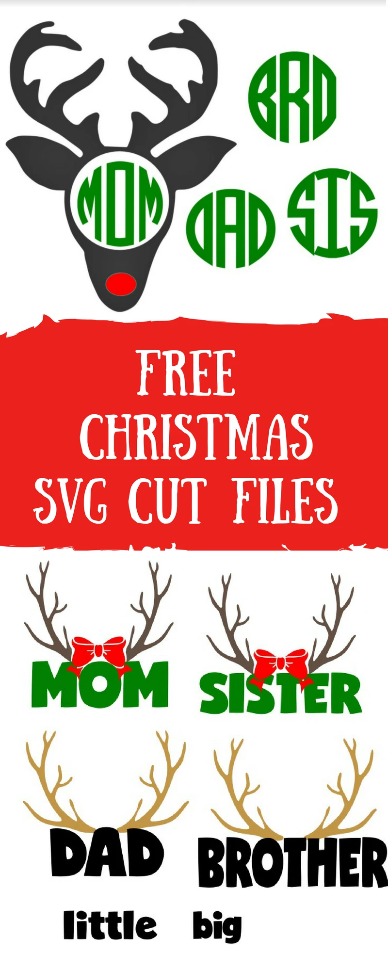 Download Deer Head Svg Free File To Make Family Christmas Pajamas Leap Of Faith Crafting