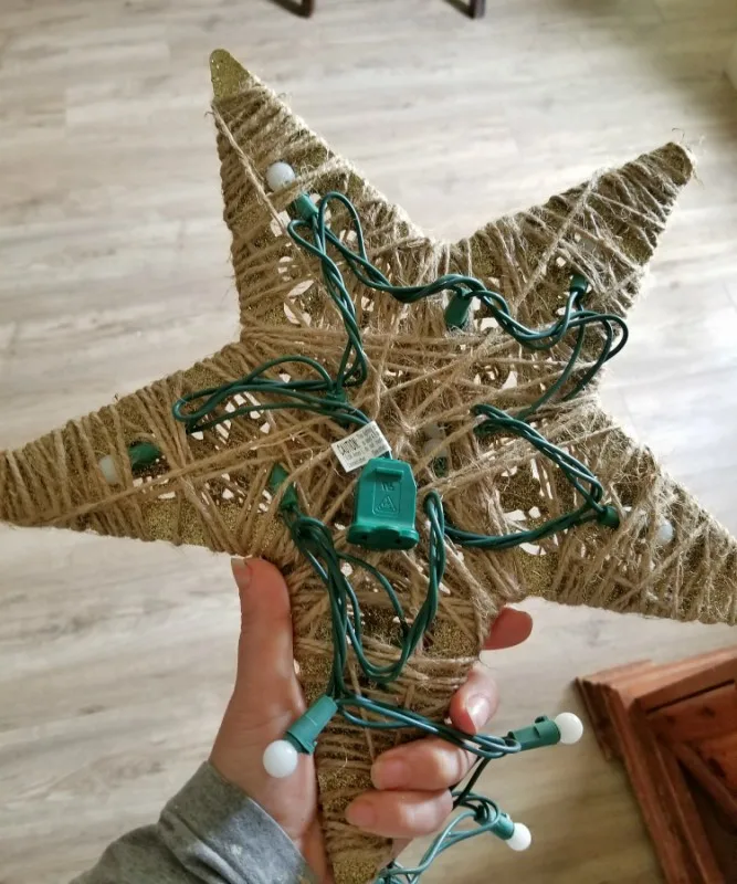 DIY Christmas Tree Topper with lights inside