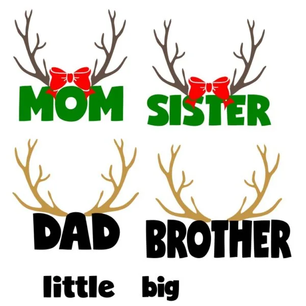 Deer Head SVG Free File to Make Family Christmas Pajamas!