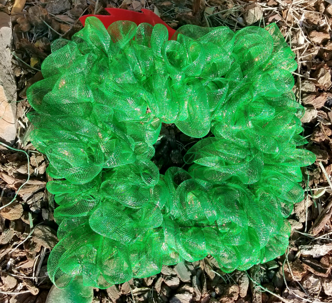 green Christmas square wreath