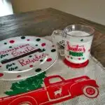 santa cookie plate and mug