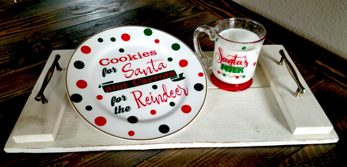 santa cookies and milk set