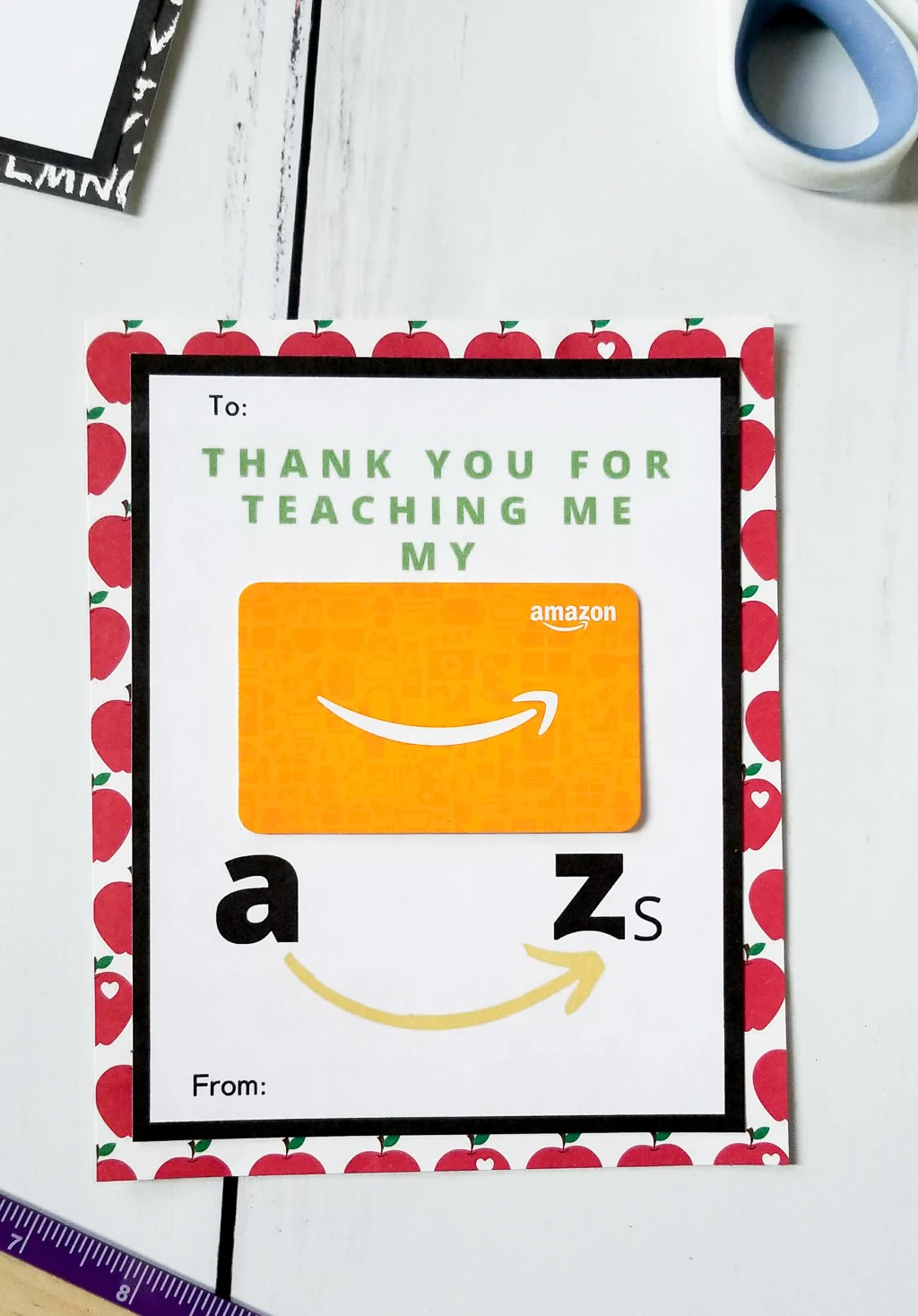 amazon gift card printable for teacher