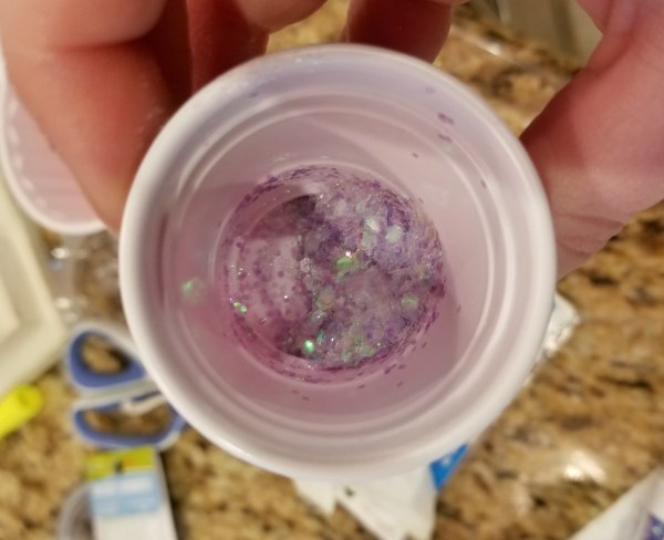glitter mixed with epoxy for cup