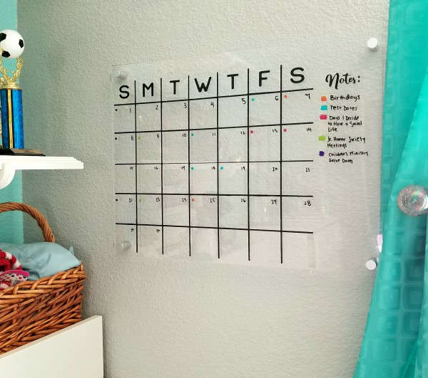diy acrylic wall dry erase calendar
