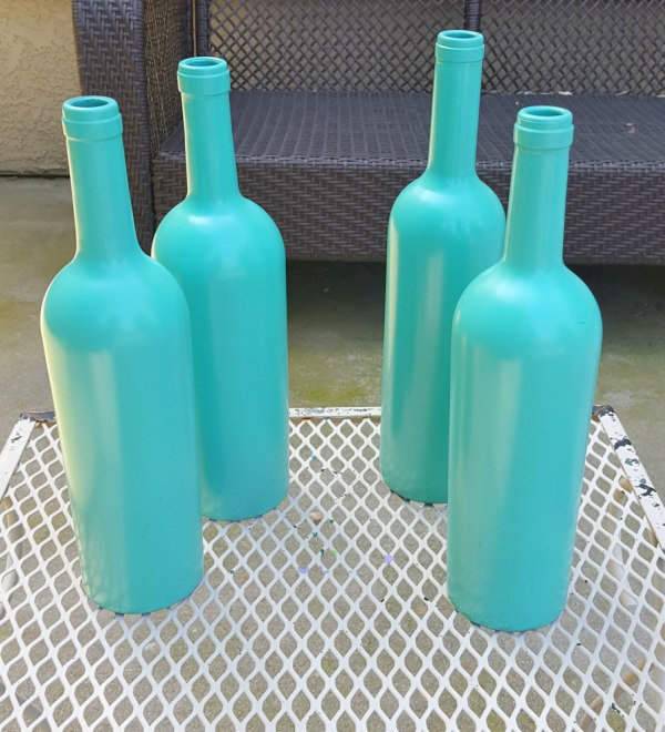 colored wine bottles