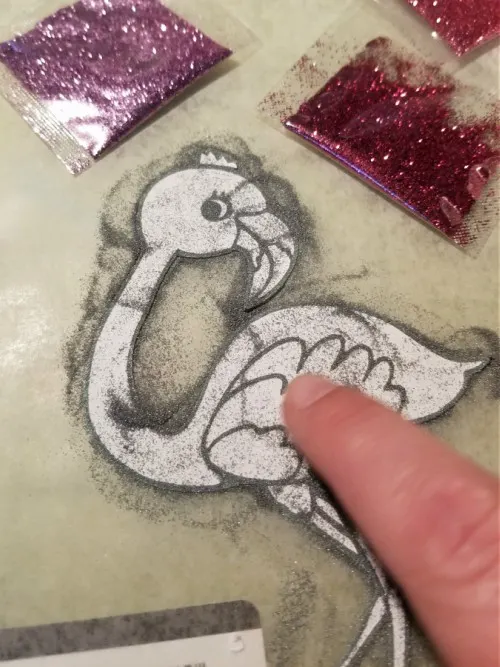 glitter flamingo craft