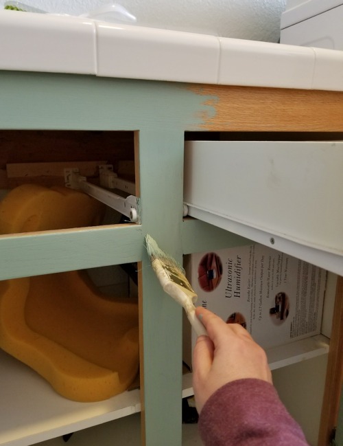 painting laundry cabinets with chalk paint