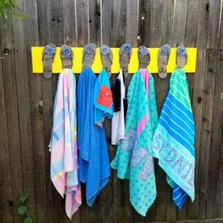 pool towel rack diy