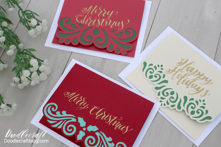 christmas layered filigree cards cricut explore air diy