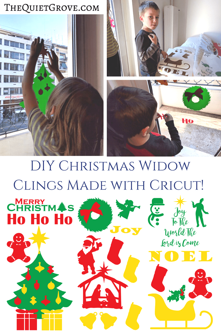 diy christmas widow clings made with cricut