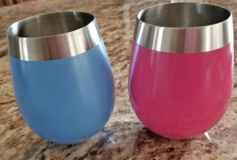 painted stainless steel stemless cups