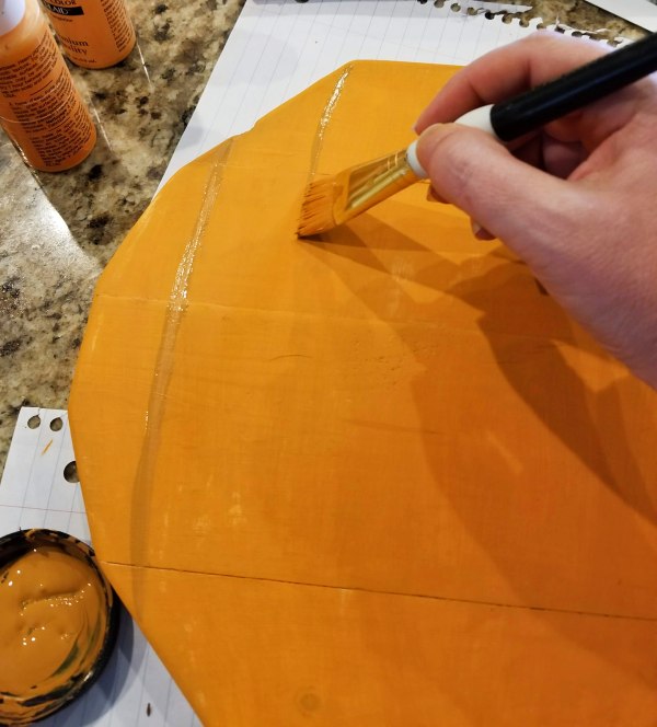 painting lines of pumpkin