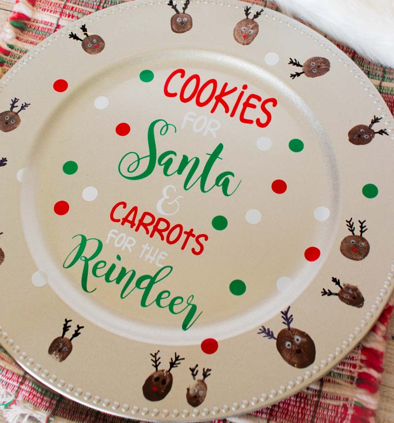 Rudolph Cookies for Santa Plate Personalized Ceramic Christmas Eve Cookie Dish Set 