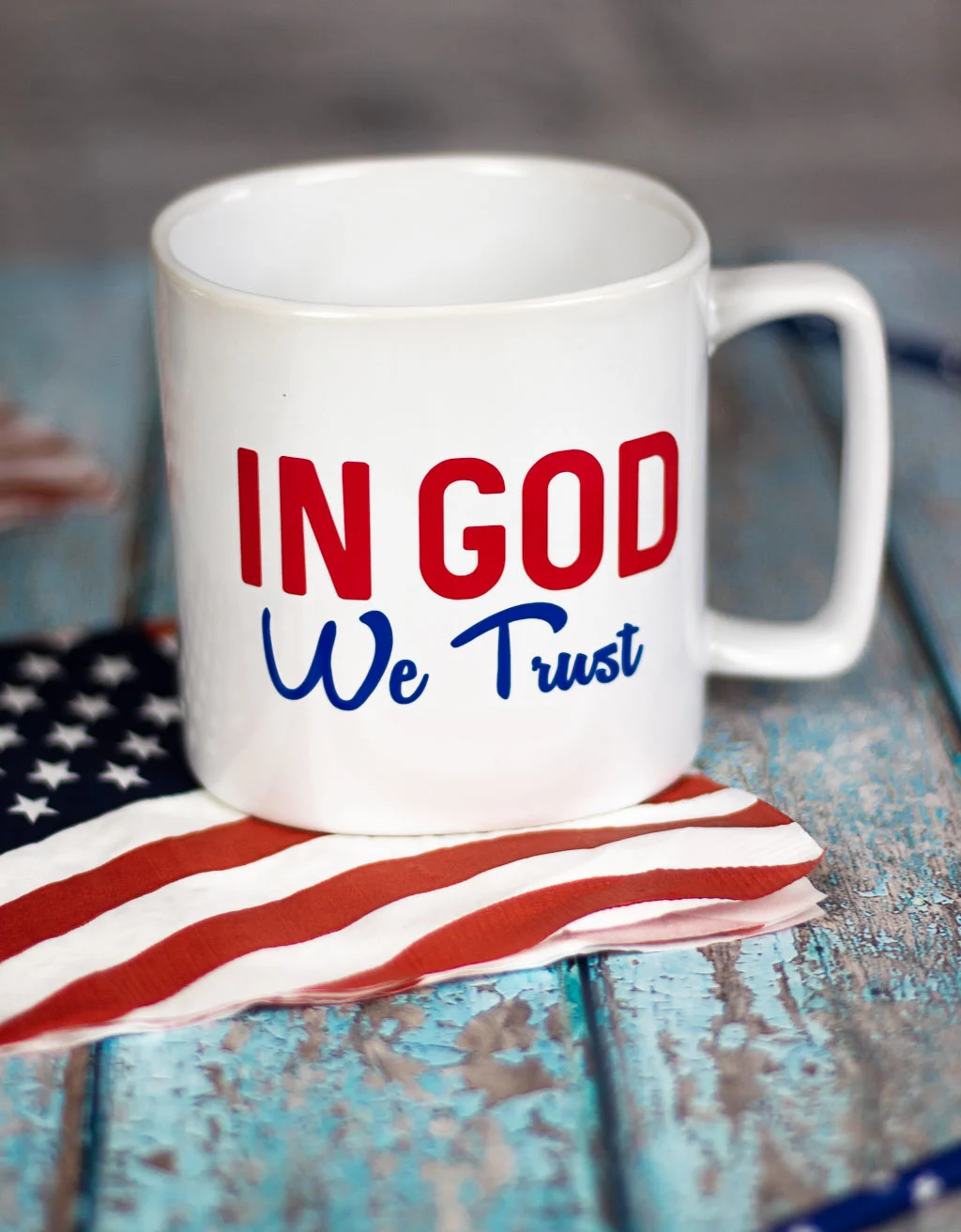patriotic mug with adhesive vinyl