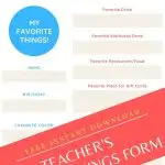 teachers favorite things form
