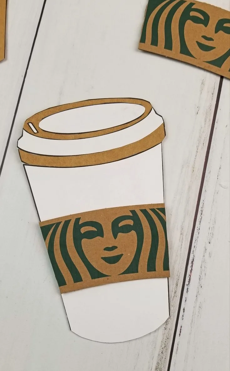 coffee cup gift card holder template