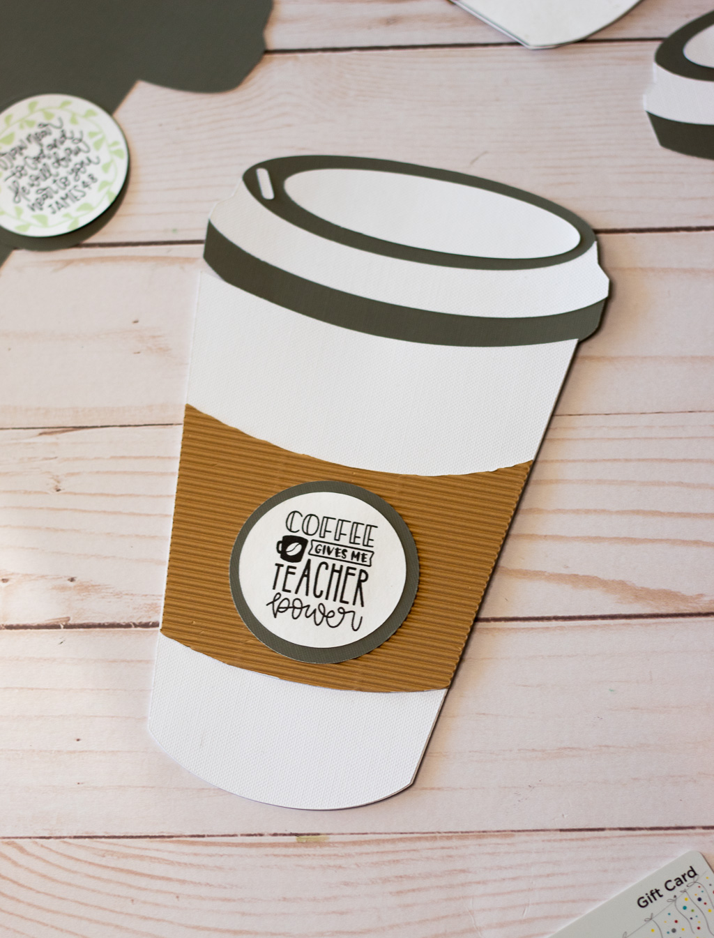 Cricut Jpg Scrapbook Coffee Cup Gift Card Holder Cutfile for Silhouette Present SVG Drink Pdf Dxf Eps Png Gift Coffee House