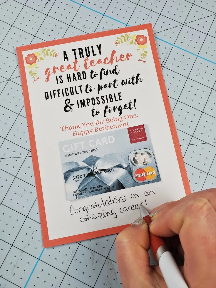 teacher retirement card printable