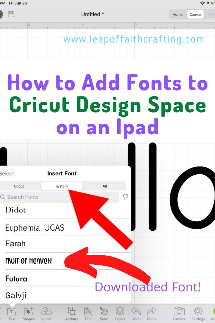 adding fonts to ipad for cricut