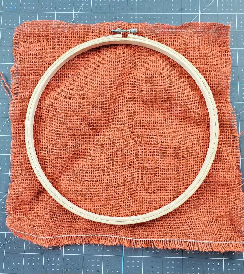 burlap embroidery hoop