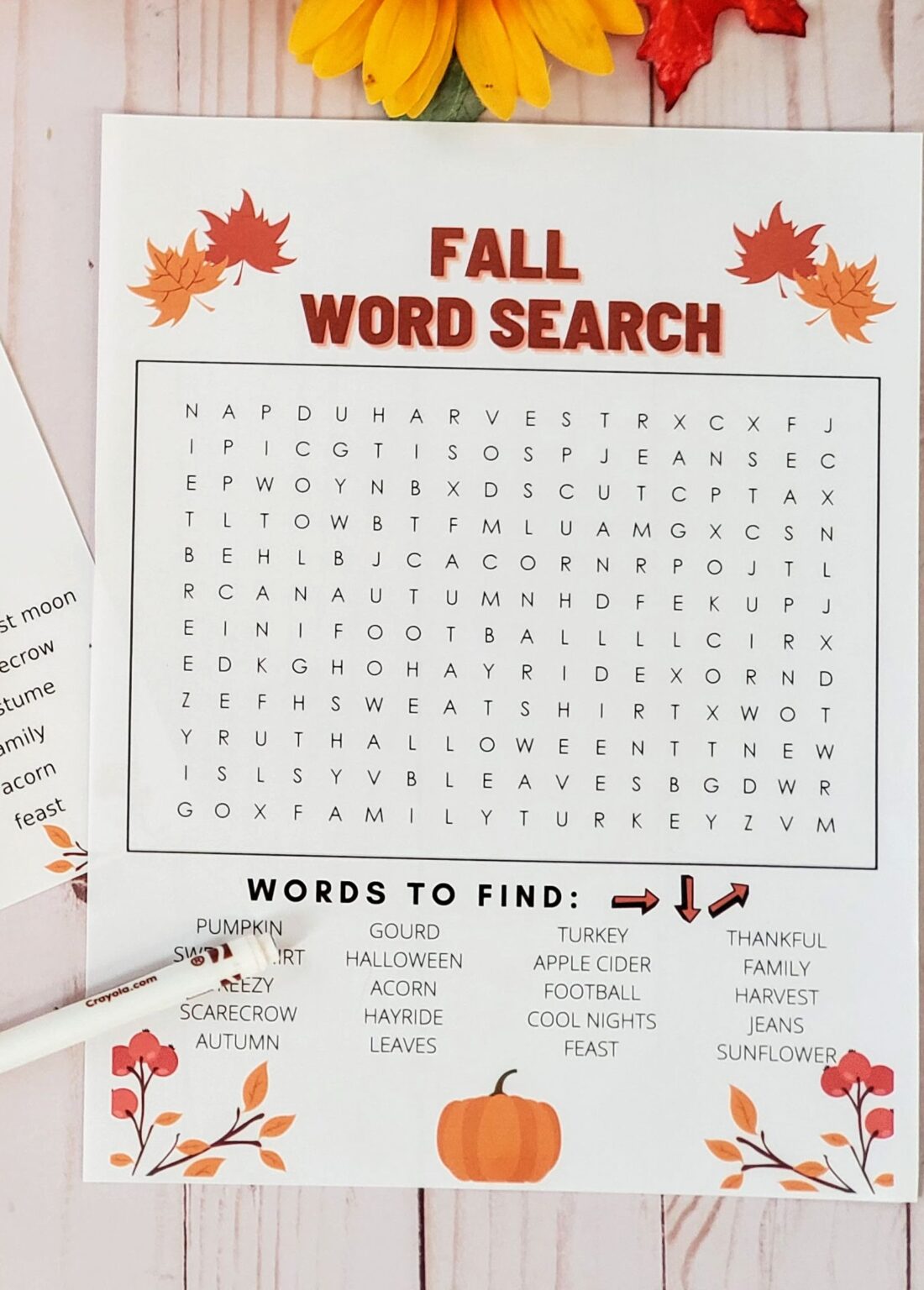 fall word search pdf two free printable word search to download now