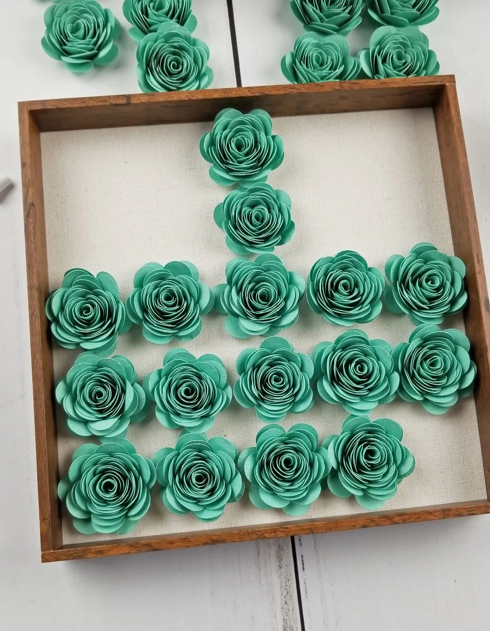 how to make paper flower shadow box