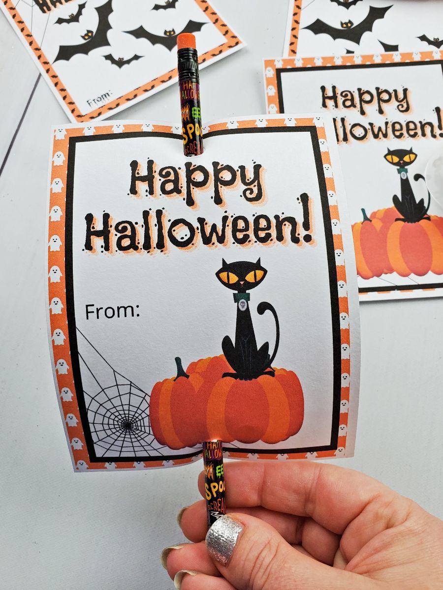 Halloween Trick or Treat Glitter Card Gift Tags for Christmas 