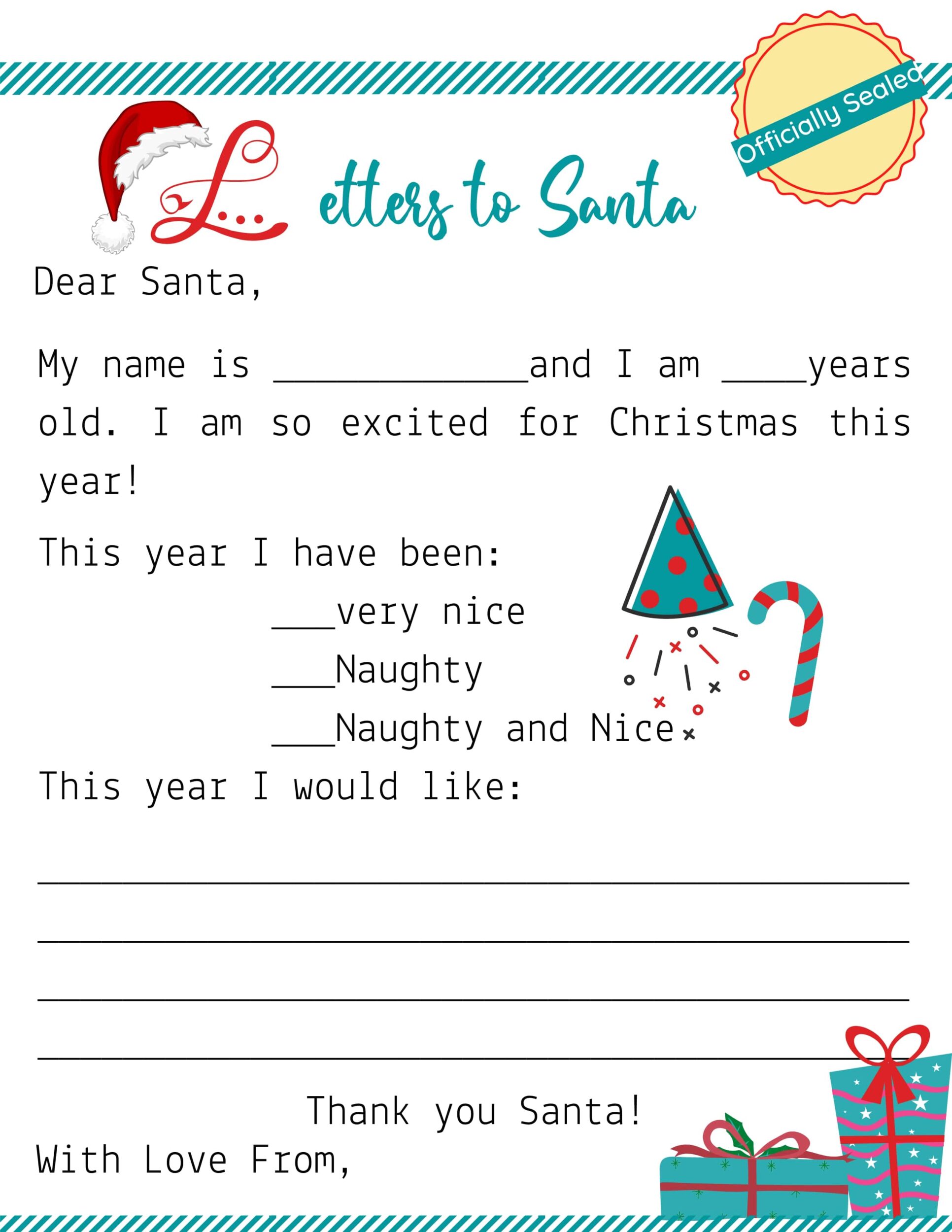 FREE Santa Letter Printable with Envelope and Wish List! - Leap of Intended For Dear Santa Letter Template Free