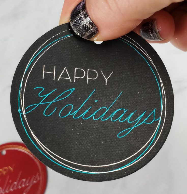 happy holidays gift tag free svg