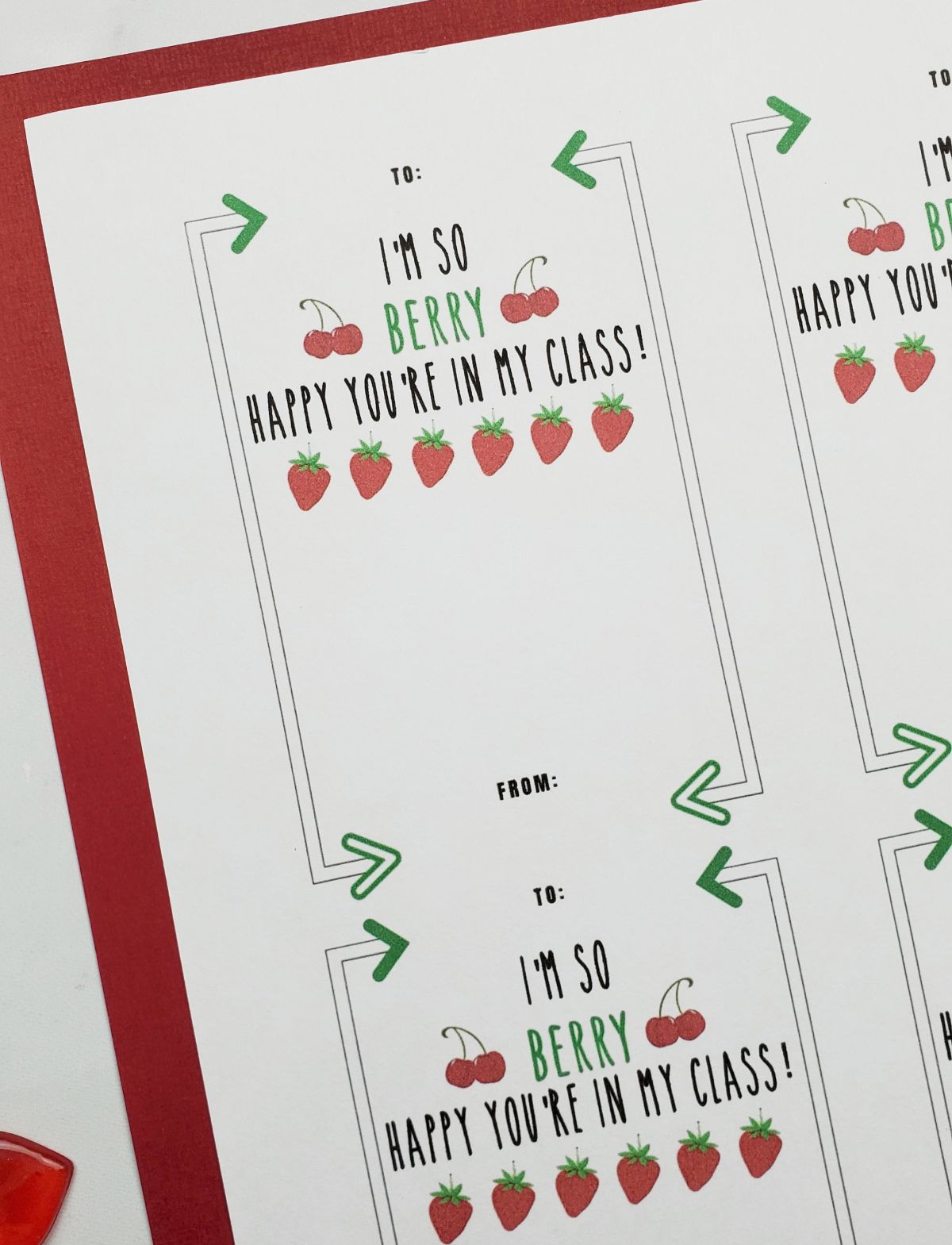 free printable vaelntines for students from teachers