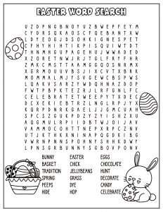 easter worksheets word search printable