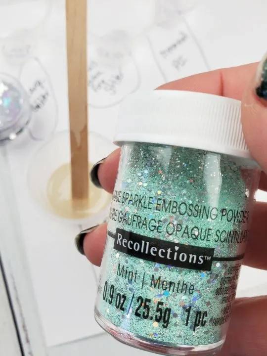 sparkle embossing powder in resin