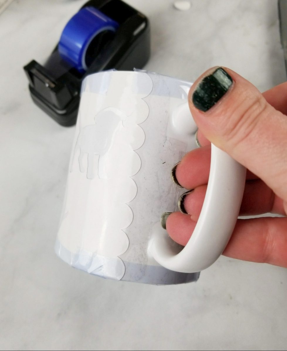 taping cricut mug