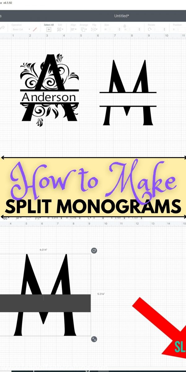 split monogram cricut tutorial