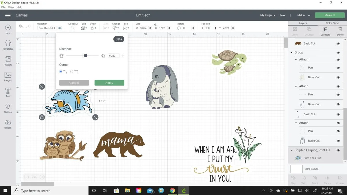cricut design space stickers how to