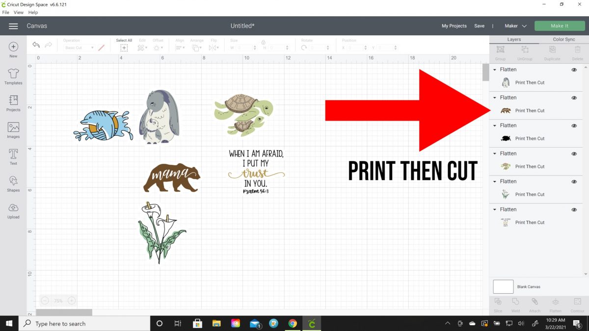 cricut design space stickers how to print