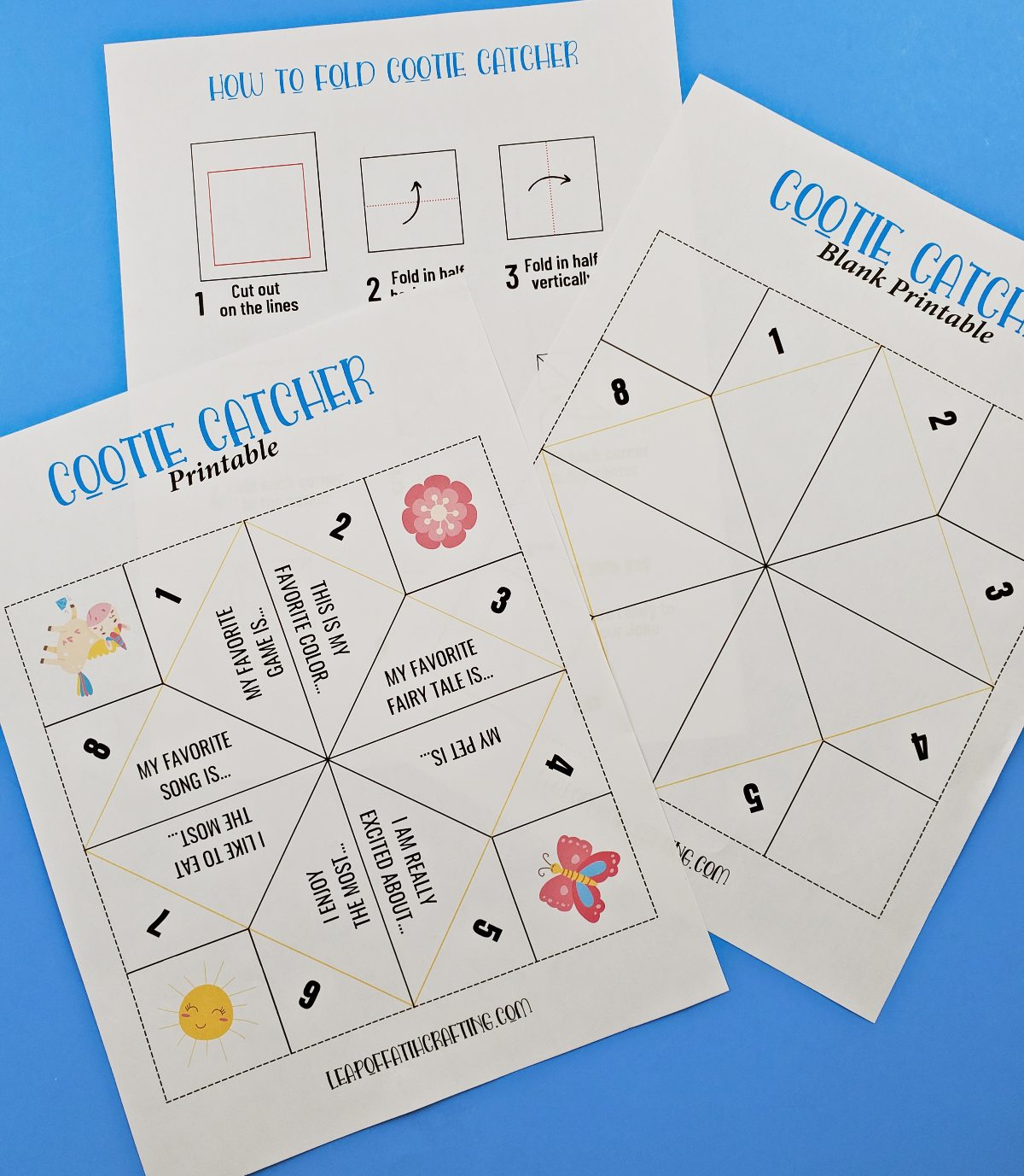 Cootie Catcher Template with FREE Printable for Fortune Teller Game