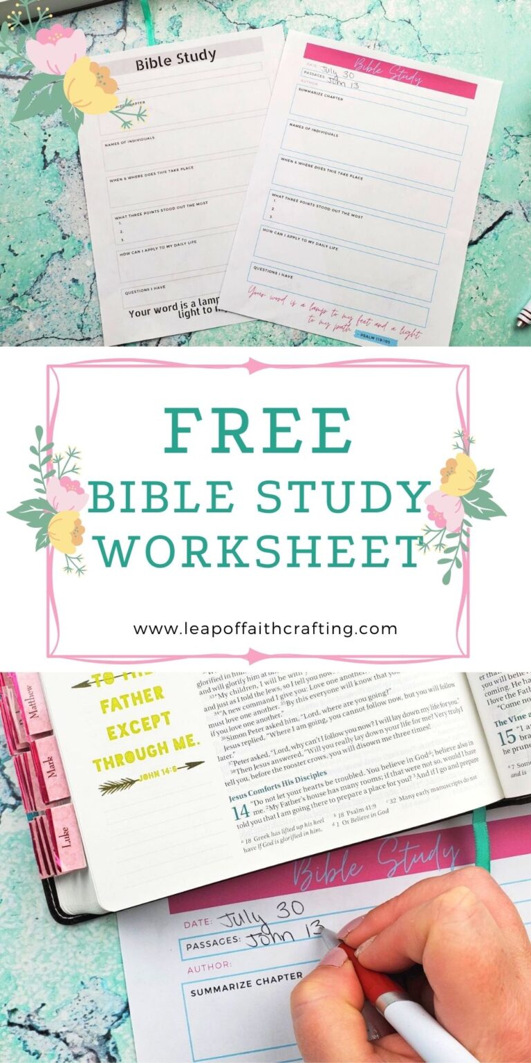 FREE Bible Study Printables For Any Part Of The Bible Leap Of Faith Crafting