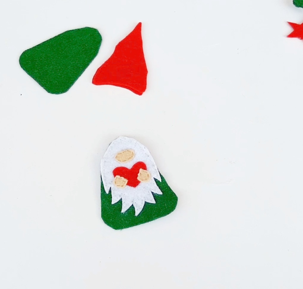 diy gnome ornaments stitched