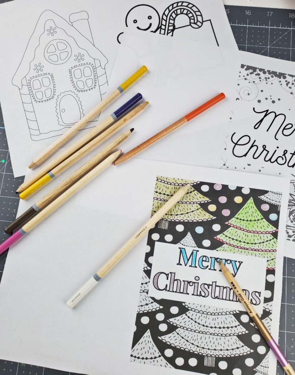 printable christmas coloring cards