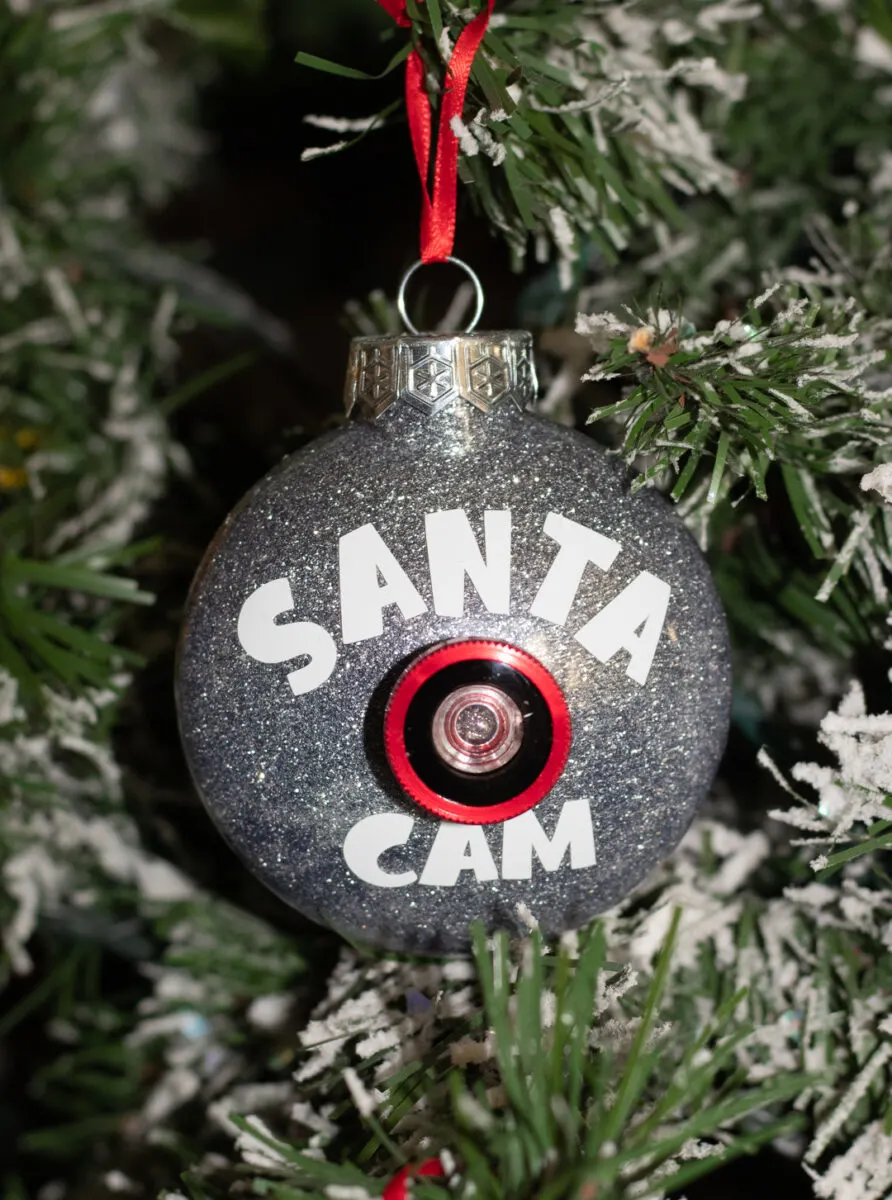 santa cam ornament