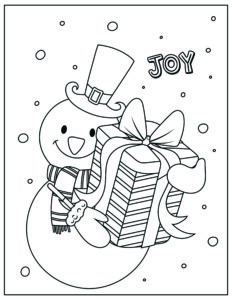snowman Christmas Coloring Sheets Printable 